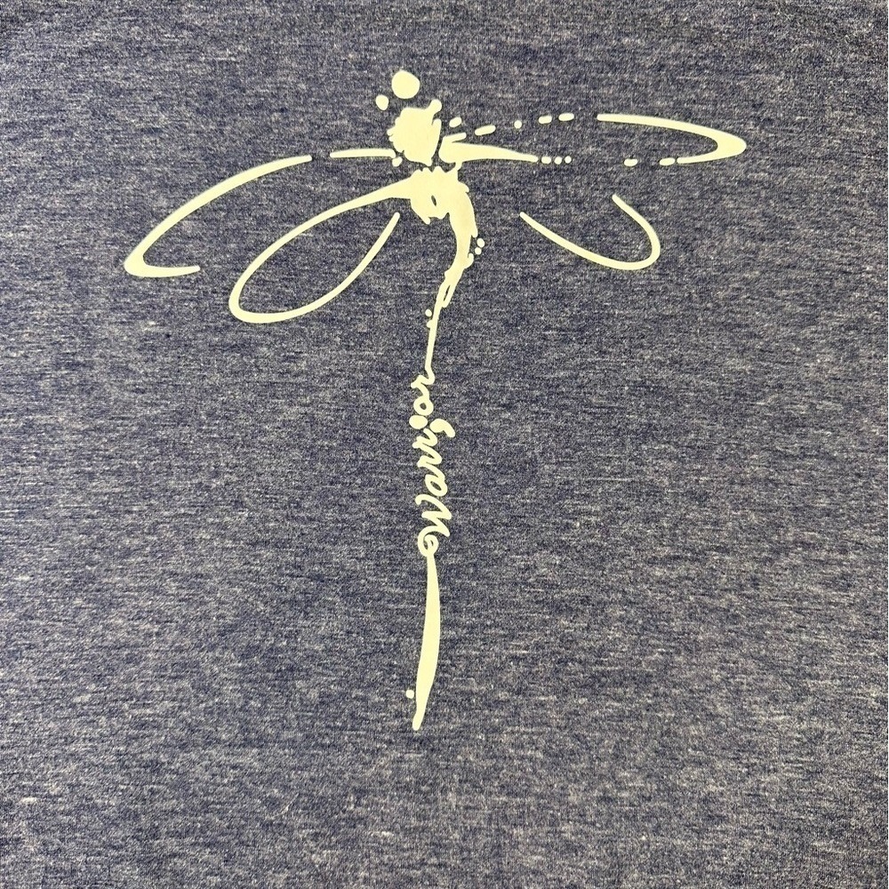 Warrior Dragonfly Graphic Long Sleeve Tee Heathered Navy Blue XL - Picture 4 of 5